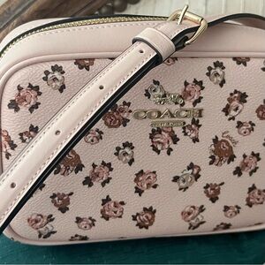 NWT Coach Pink Floral Jamie Camera Crossbody Bag